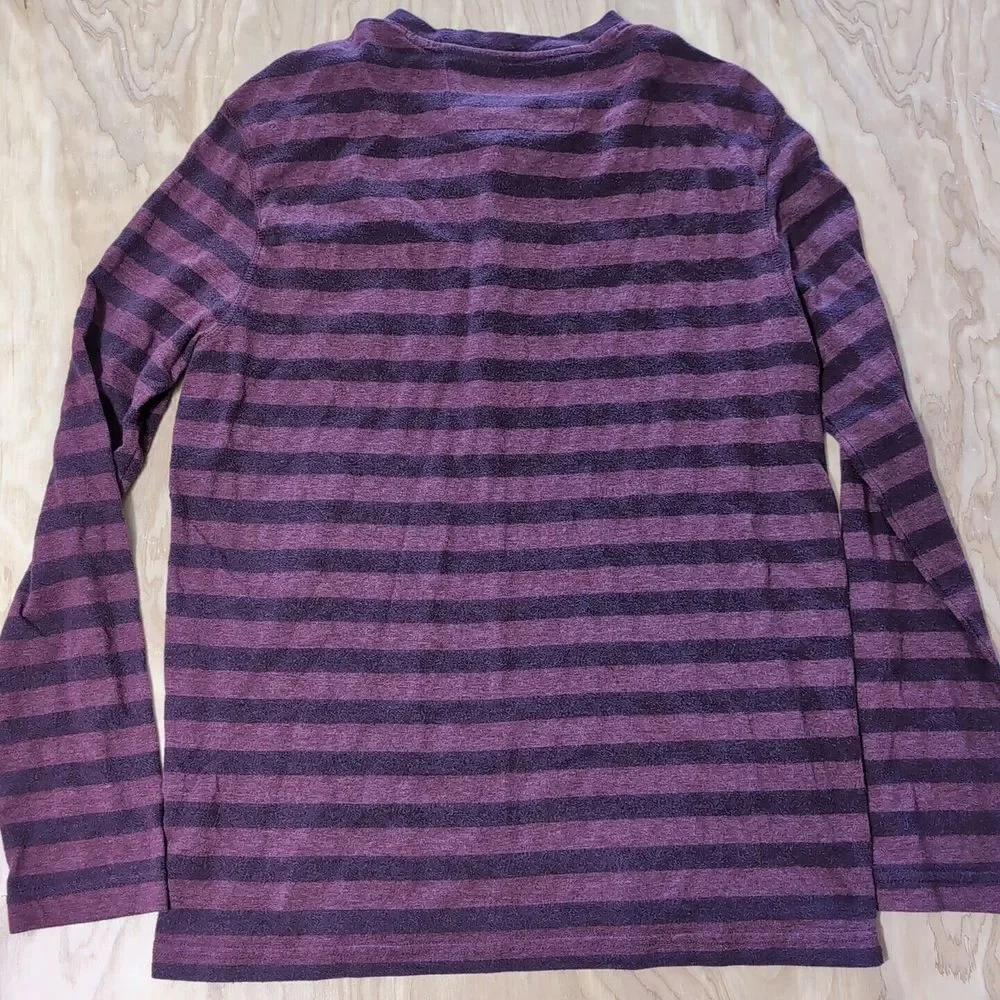 Banana Republic Sweater Pullover Men's Med long sleeve Pocket 1/4 Button Striped